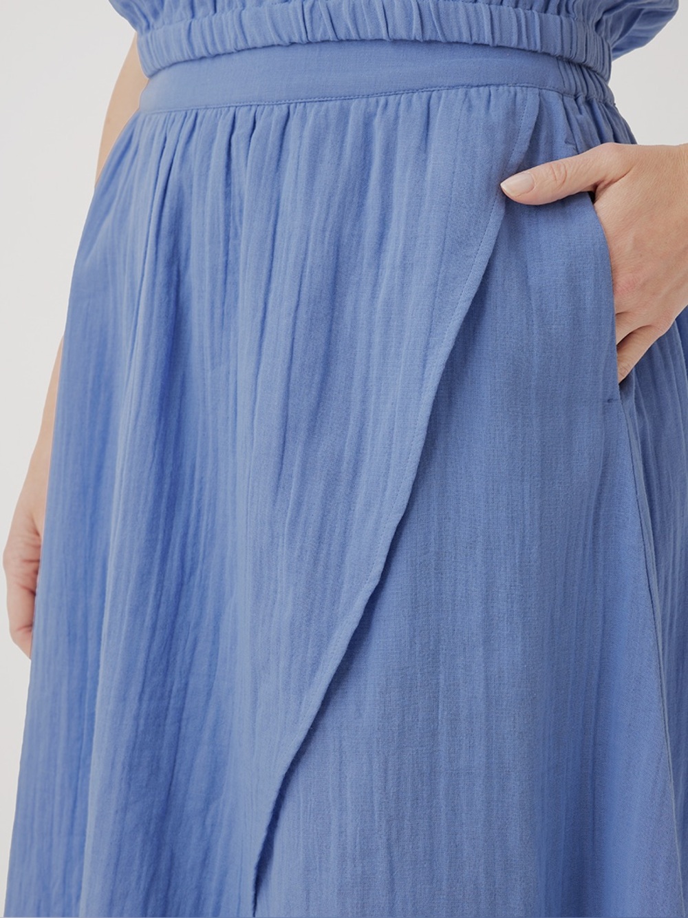‼️EUC: Pact Organic Blue Coastal Gauze Matching Skirt Set - L - Picture 5 of 11